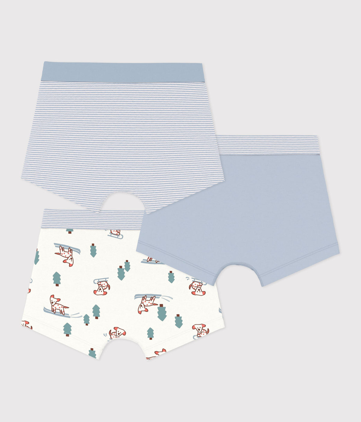 lot de boxers ceinture recouverte enfant en coton imprime