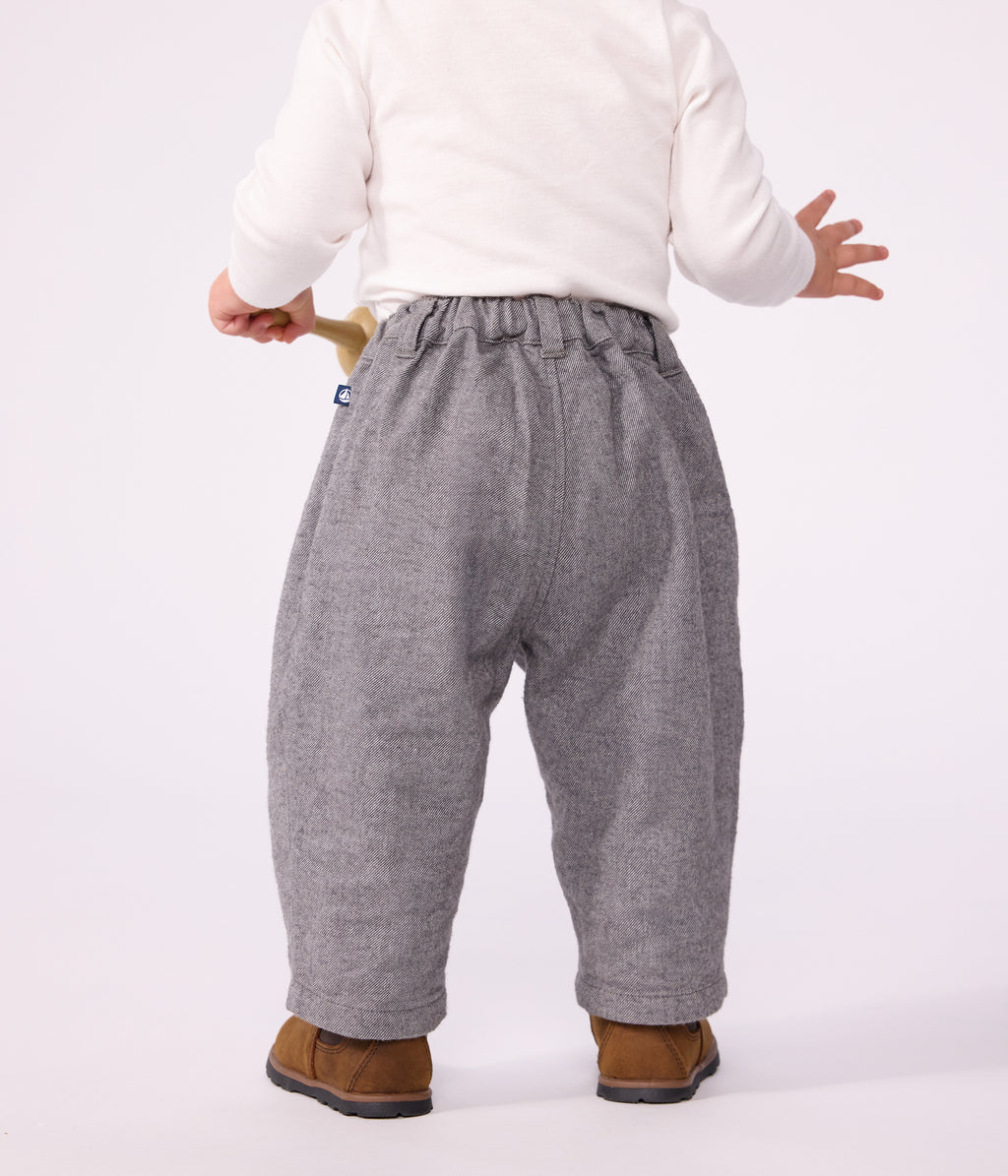 pantalon bebe en flanelle unie