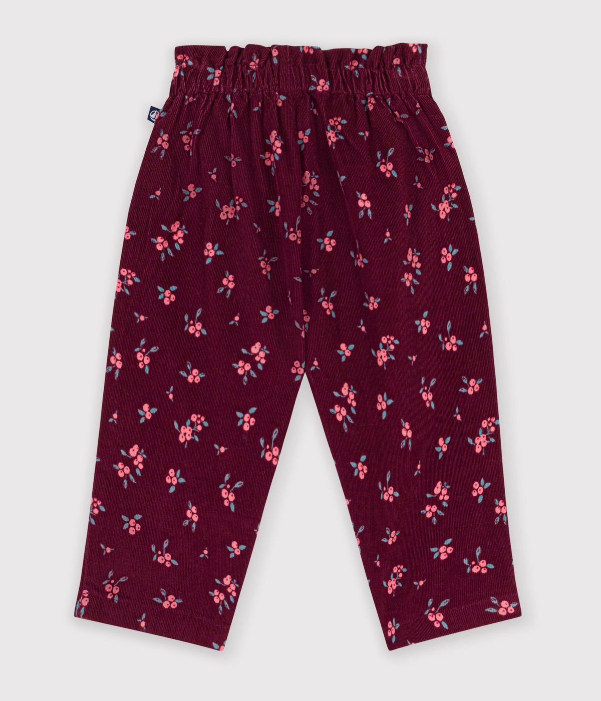pantalon bebe en velours imprime a fleurs