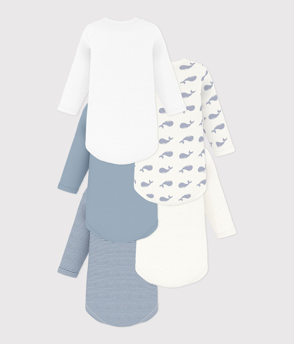 lot de bodies manches longues en coton imprime baleine bebe