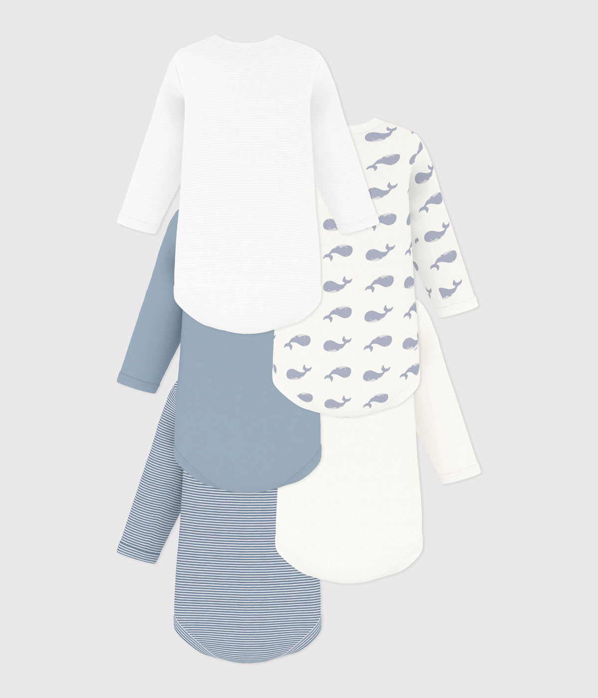 lot de bodies manches longues en coton imprime baleine bebe