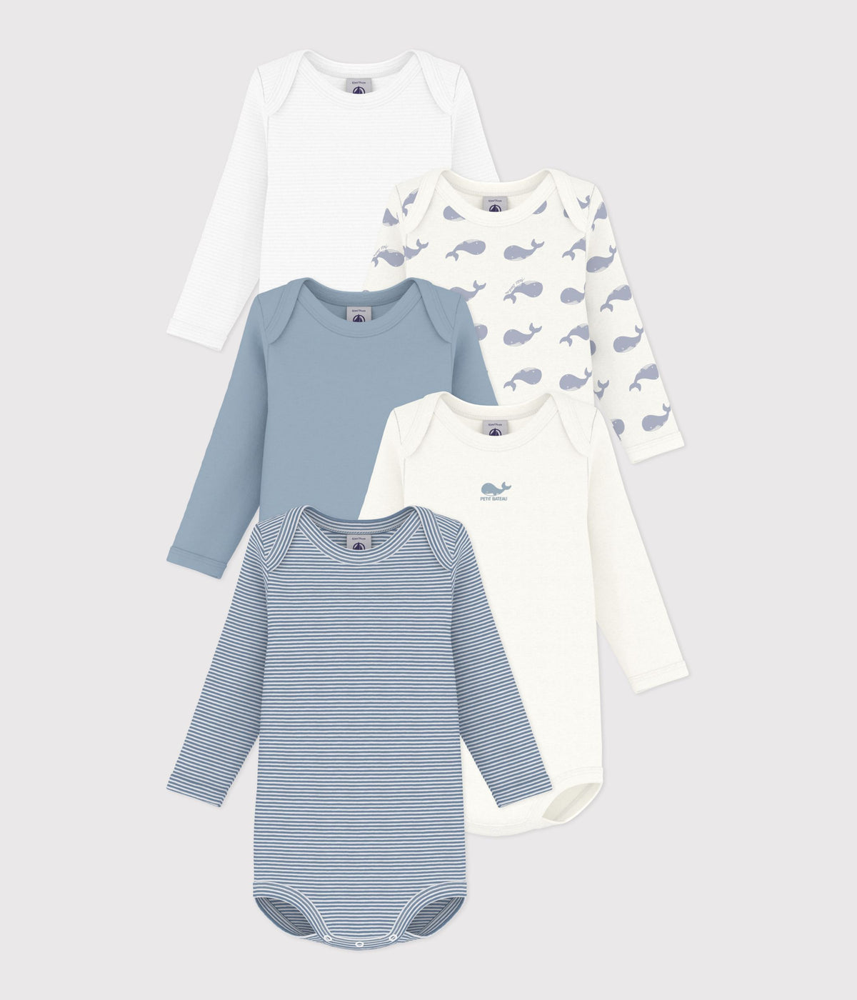 lot de bodies manches longues en coton imprime baleine bebe