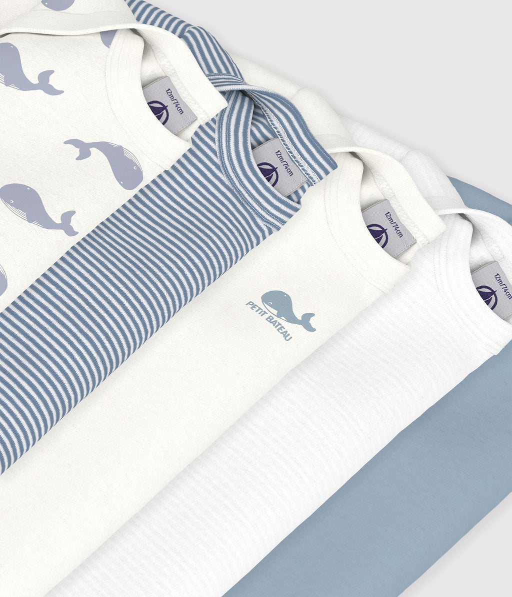 lot de bodies manches longues en coton imprime baleine bebe