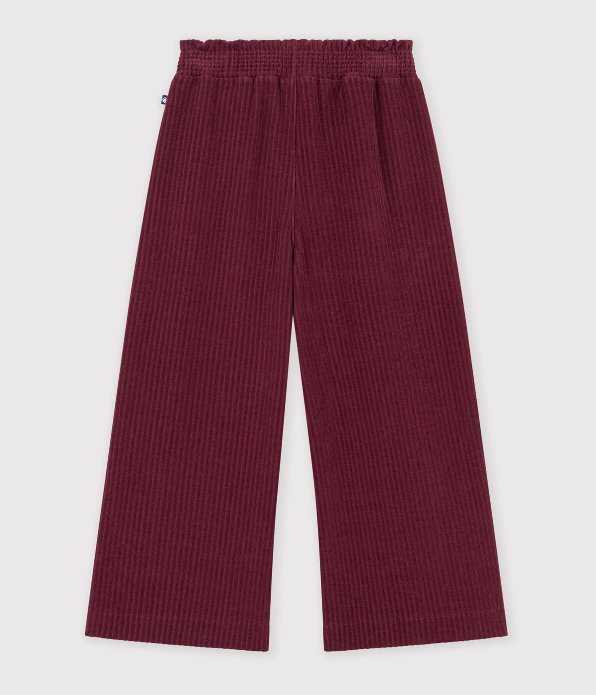 pantalon wide leg enfant en coton bordeaux