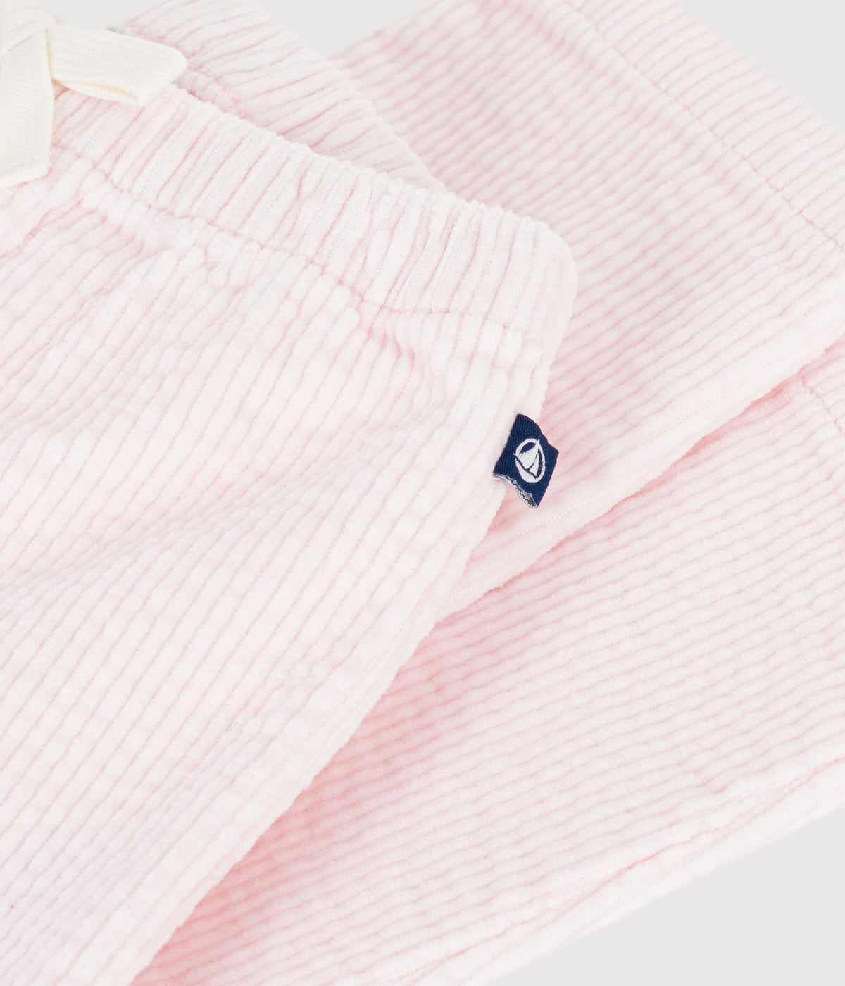 pantalon bebe en velours uni rose