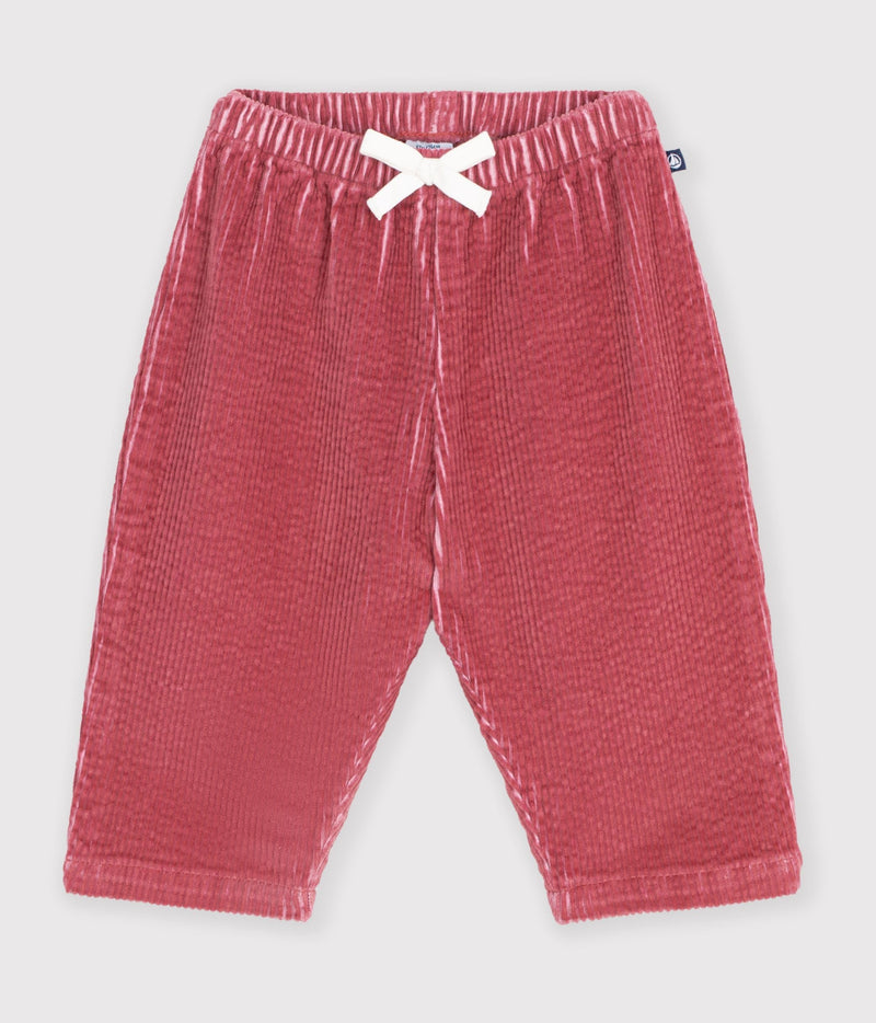 Pantalon bébé en velours uni