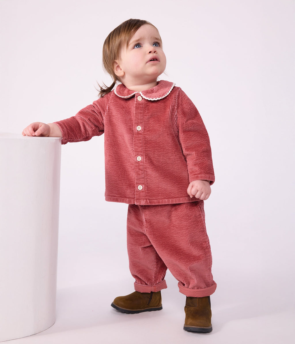 Pantalon bébé en velours uni