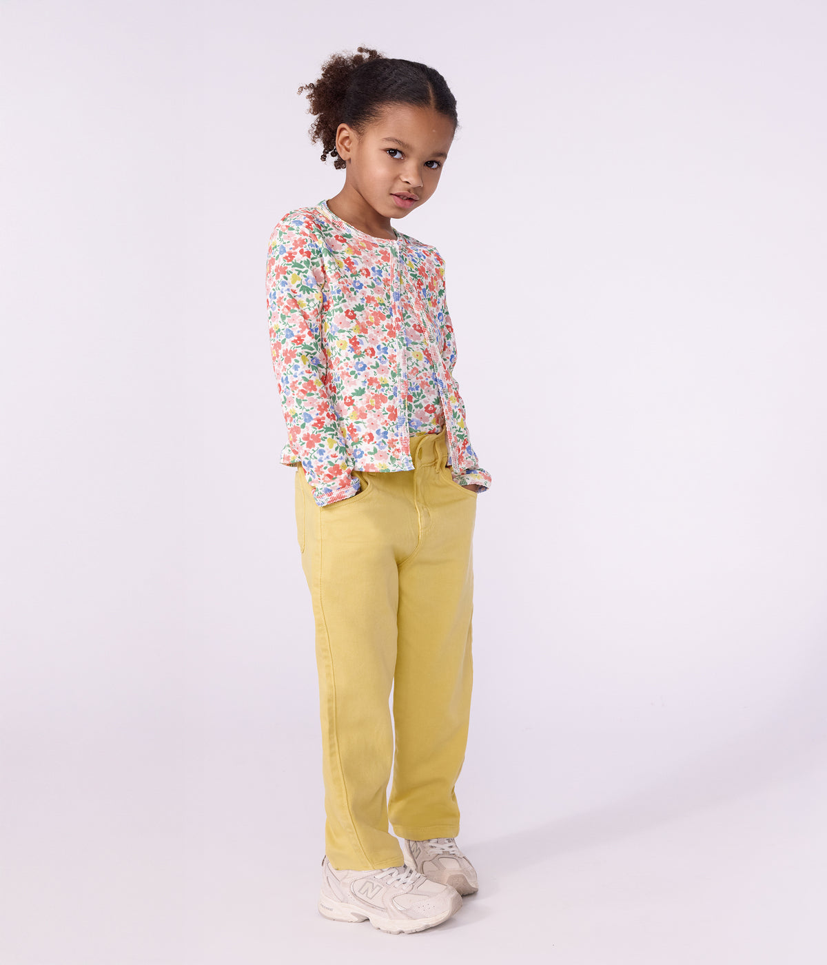 cardigan enfant en coton a fleurs
