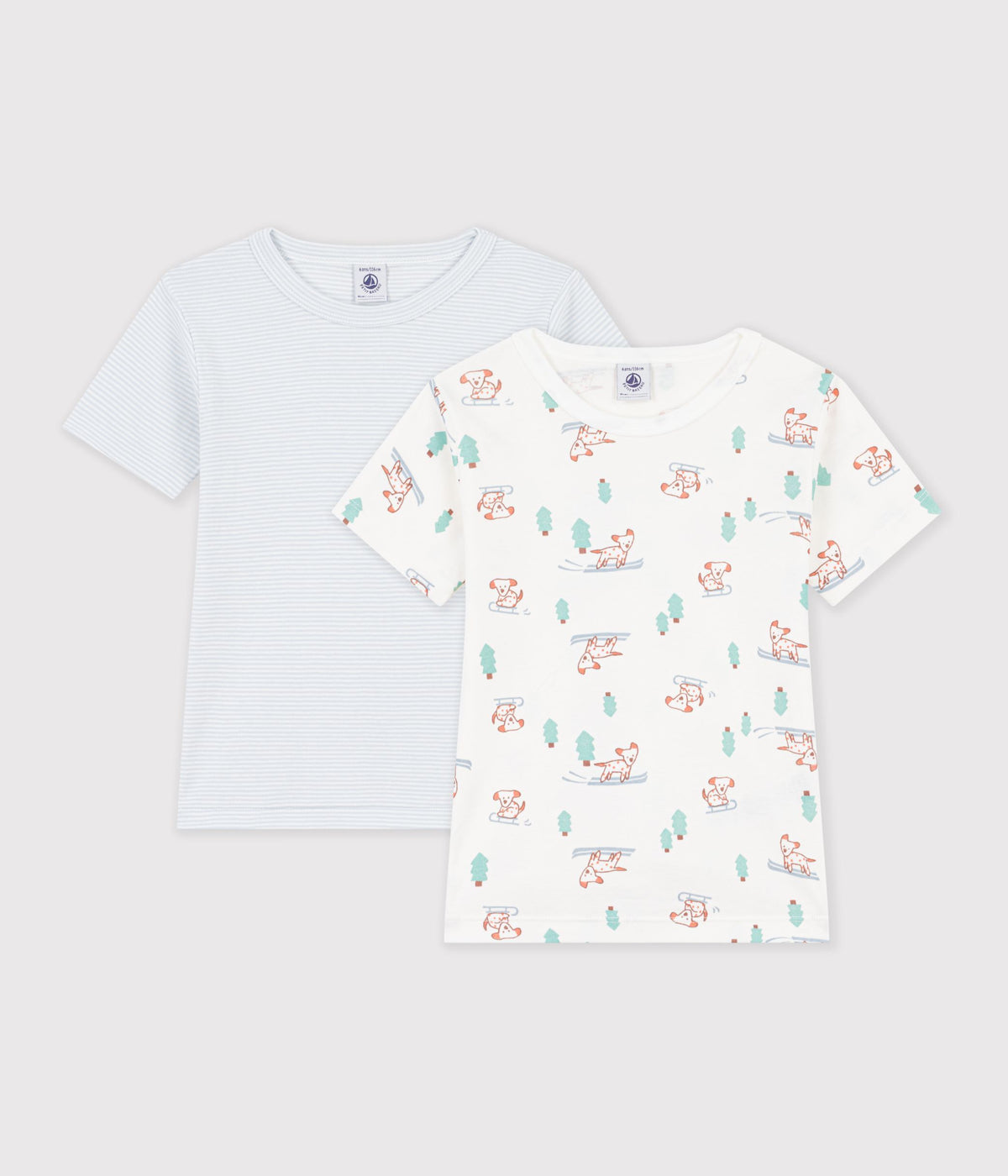 Lot de tee-shirts enfant en coton manches courtes imprimé chiens