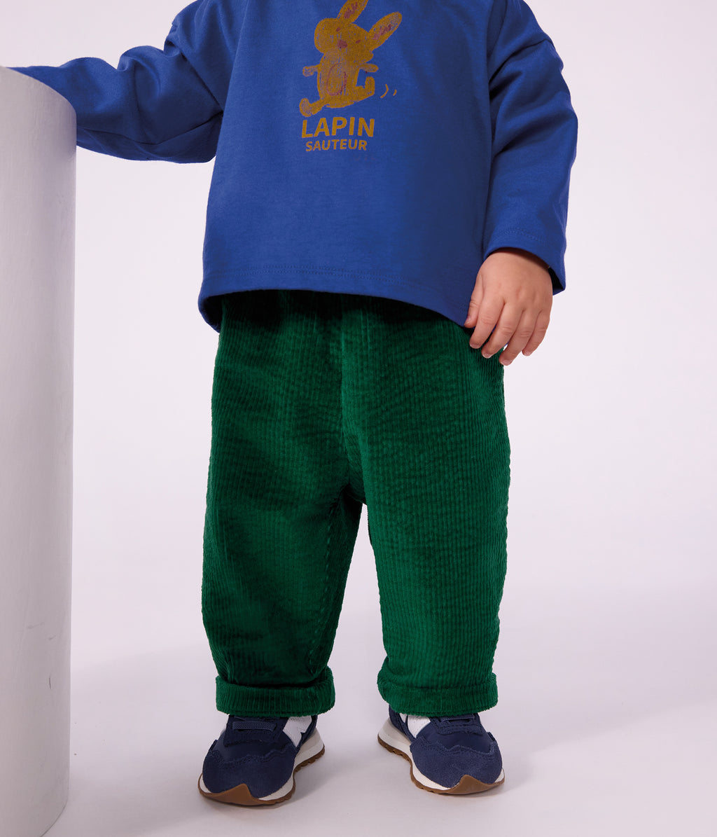 pantalon bebe en velours uni