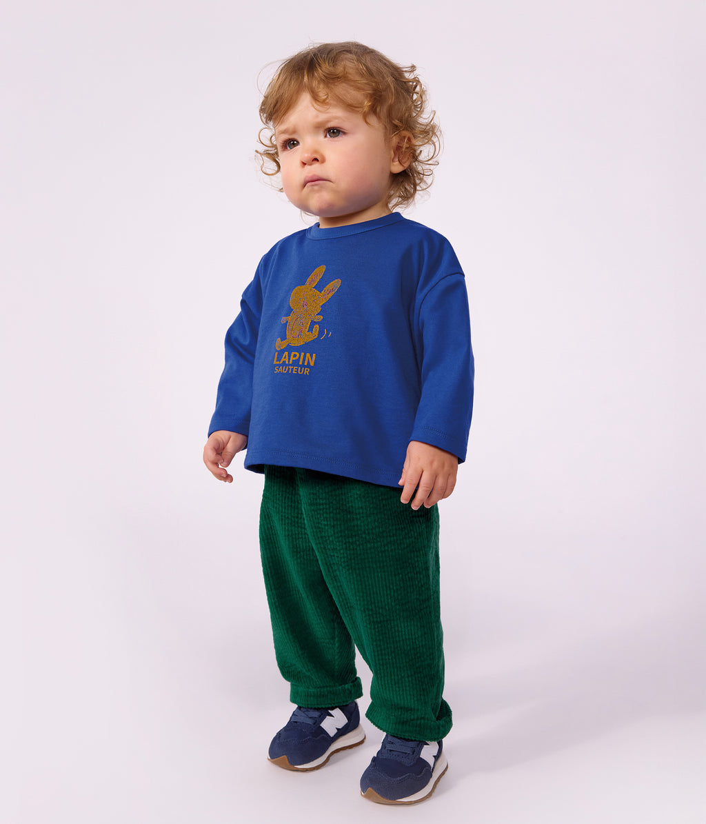 pantalon bebe en velours uni