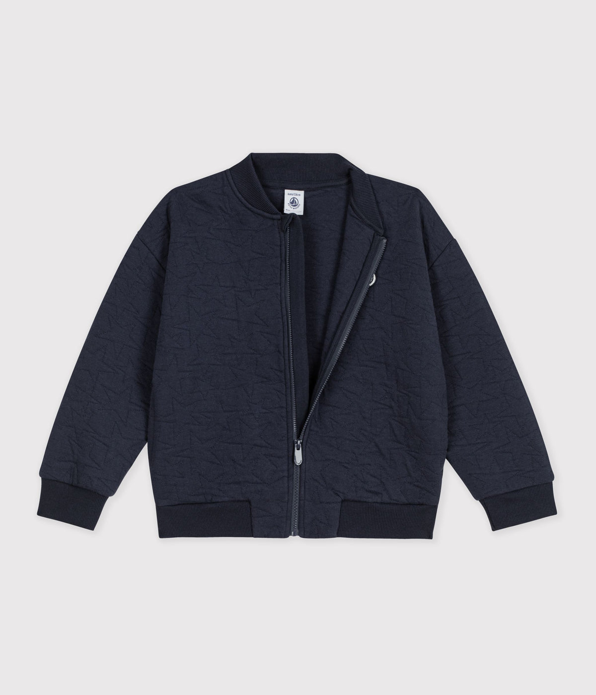 cardigan enfant en coton uni bleu marine