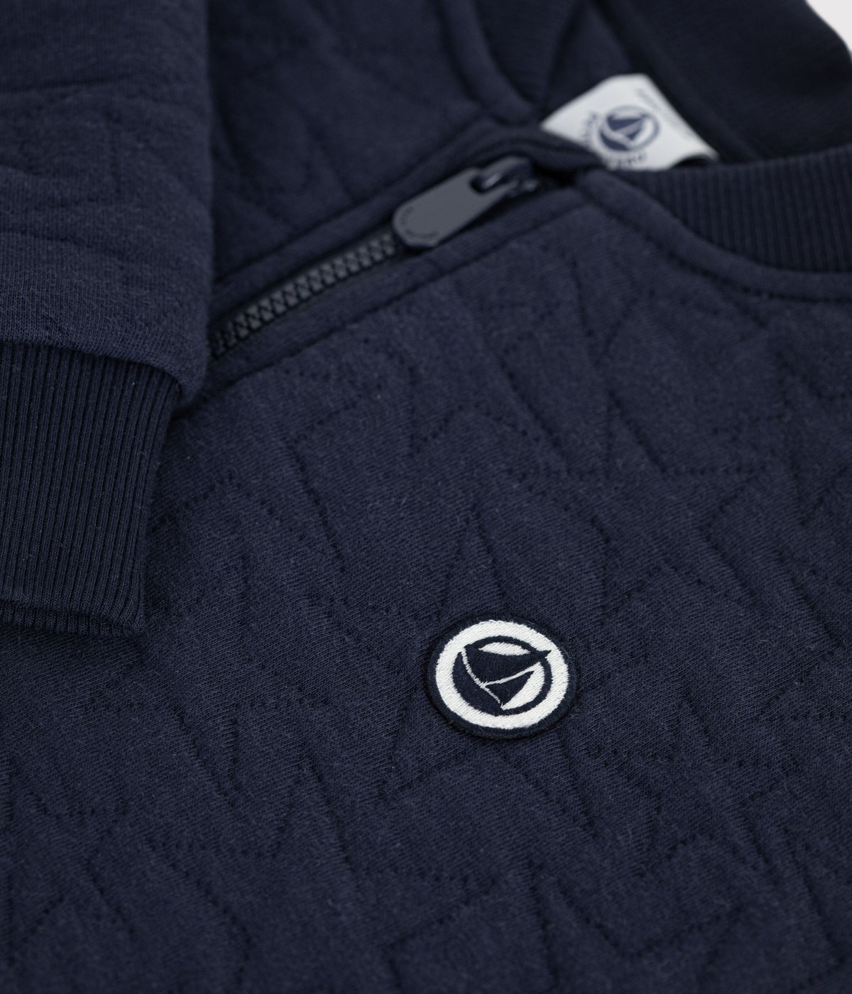 cardigan enfant en coton uni bleu marine
