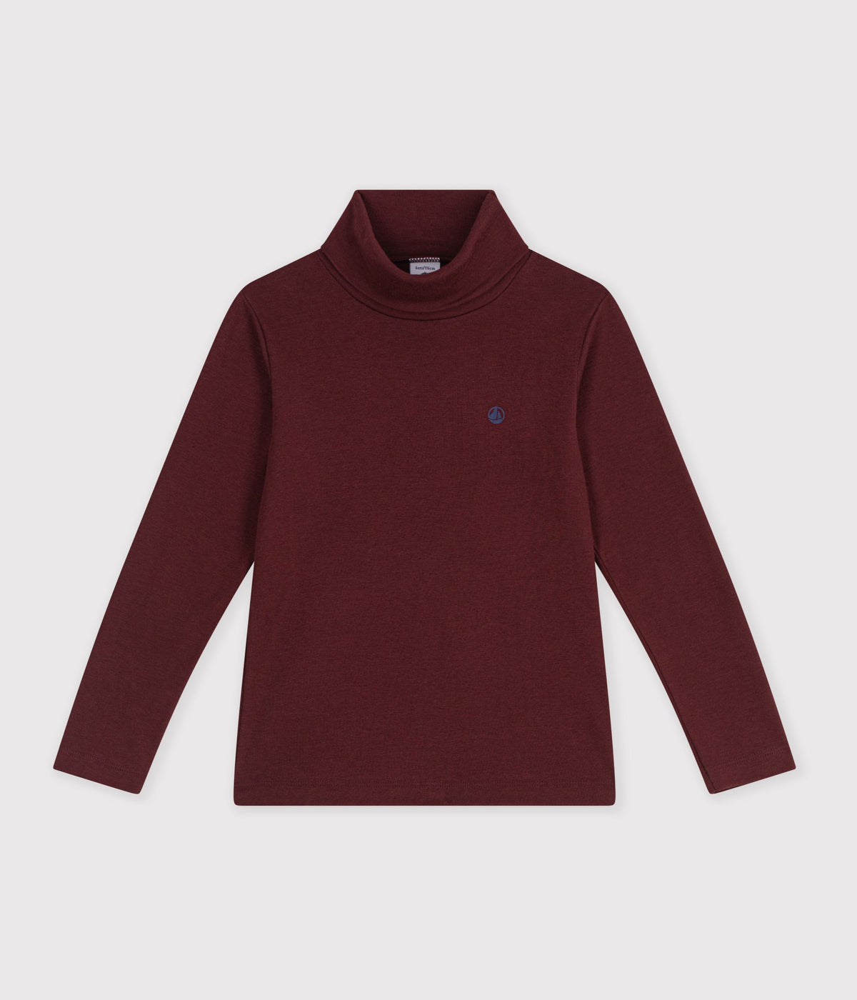 sous pull enfant en coton uni bordeaux