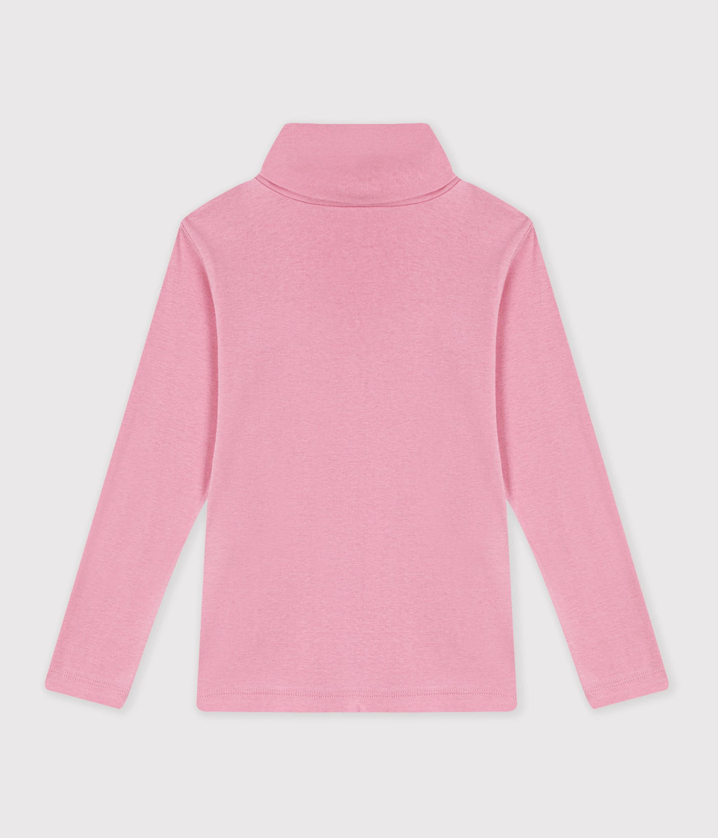 sous pull enfant en coton uni rose