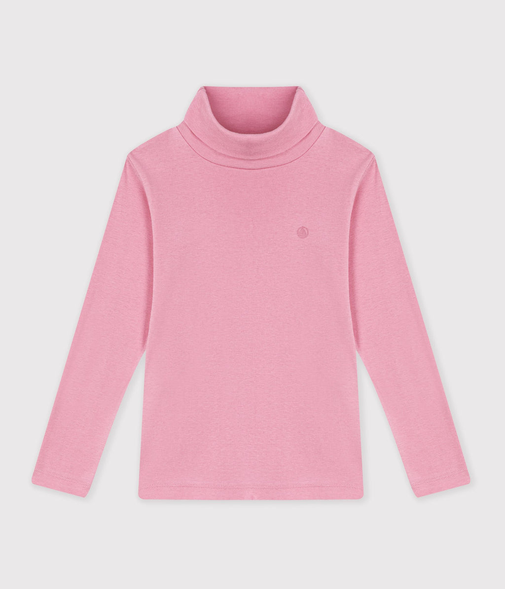 sous pull enfant en coton uni rose