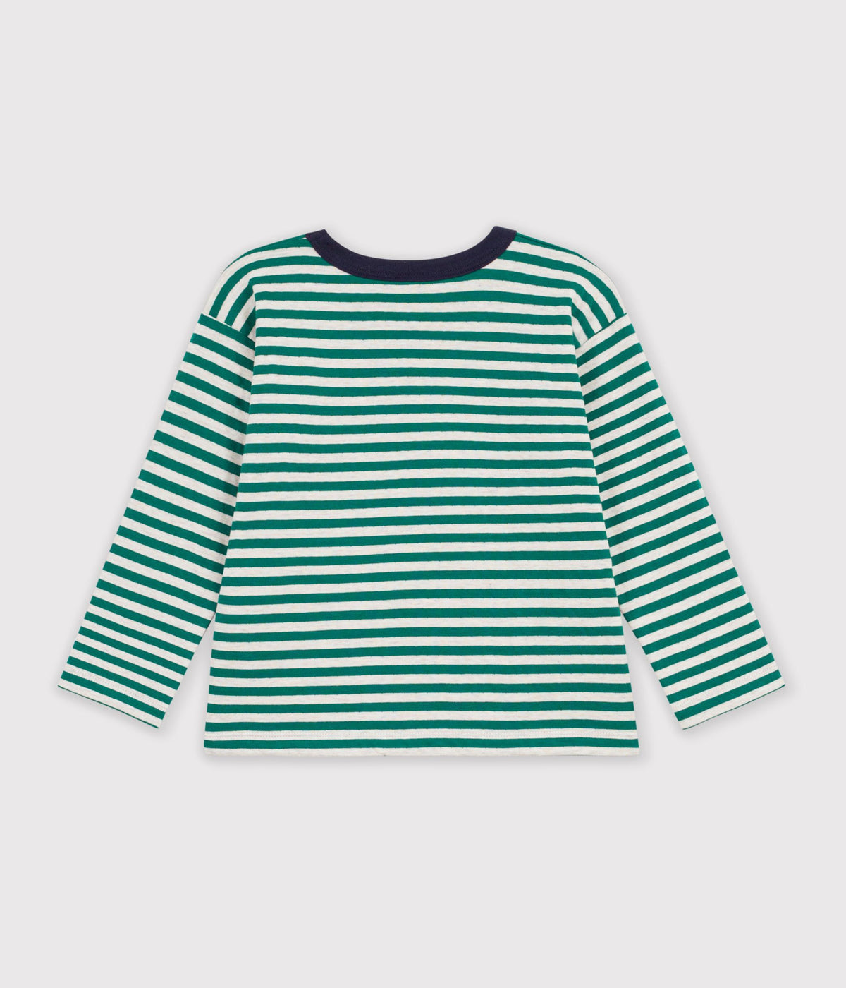 tee shirt enfant manches longues a rayures vert