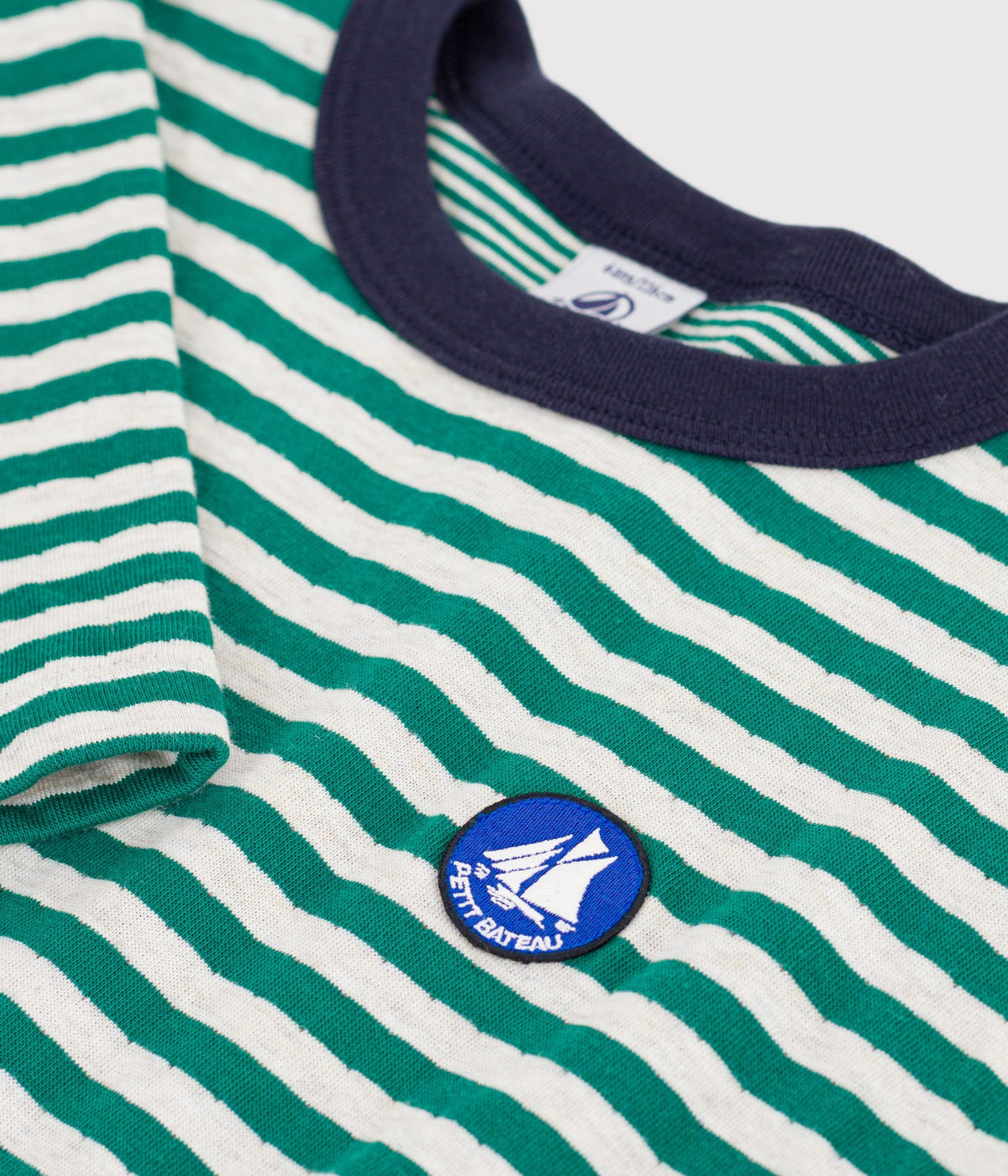 tee shirt enfant manches longues a rayures vert