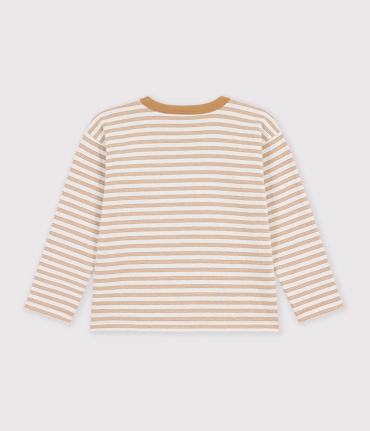 tee shirt enfant manches longues a rayures beige
