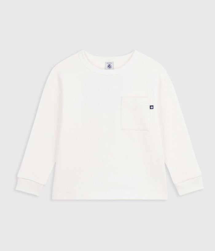Tee-shirt enfant manches longues en coton uni