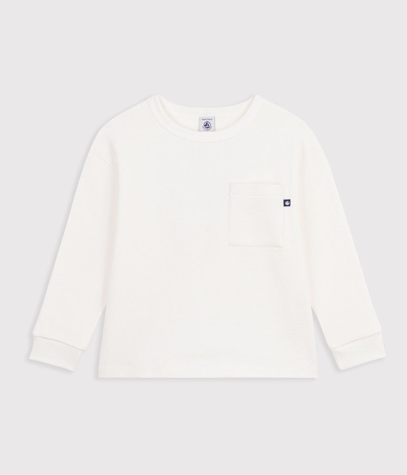 Tee-shirt enfant manches longues en coton uni