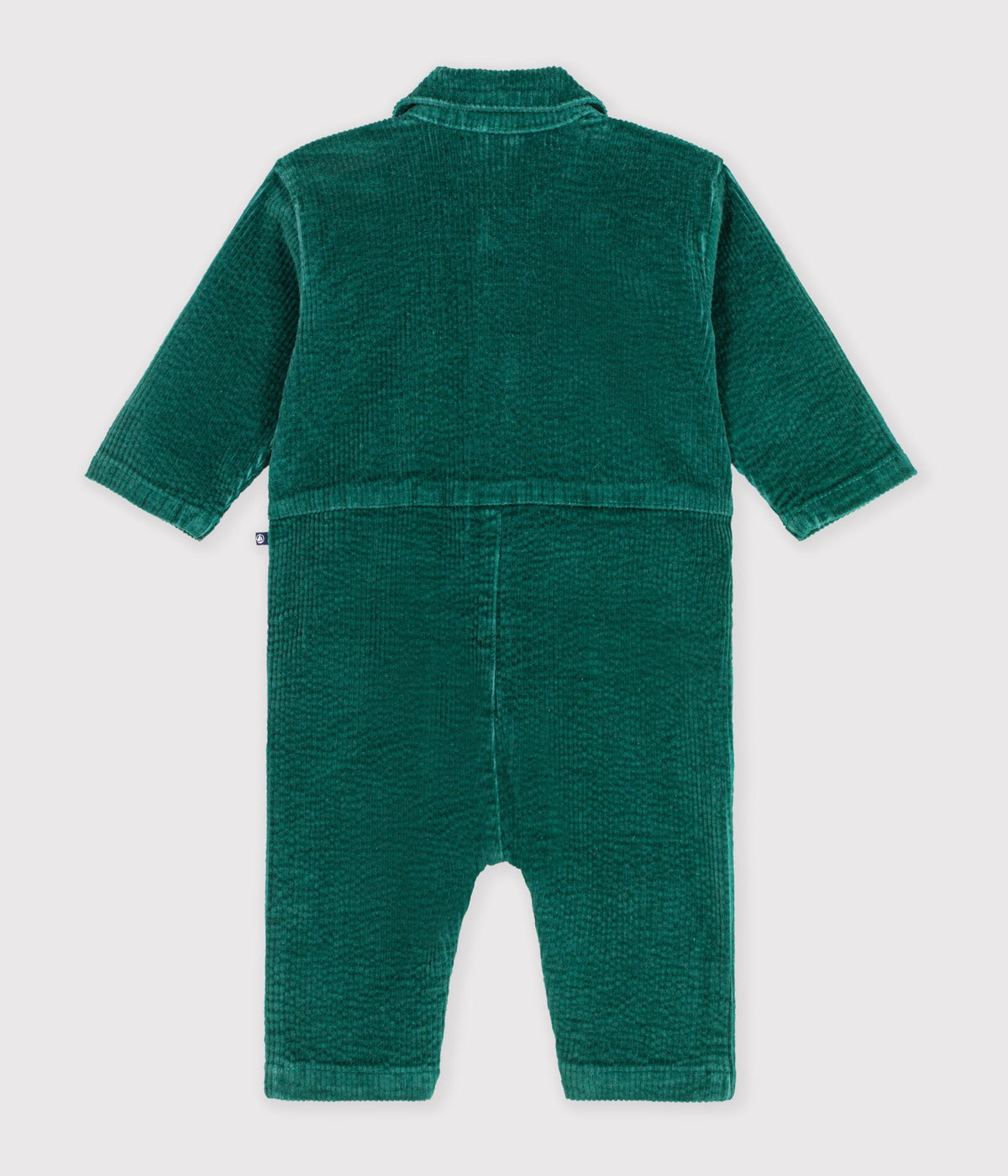 combinaison longue bebe en velours uni vert