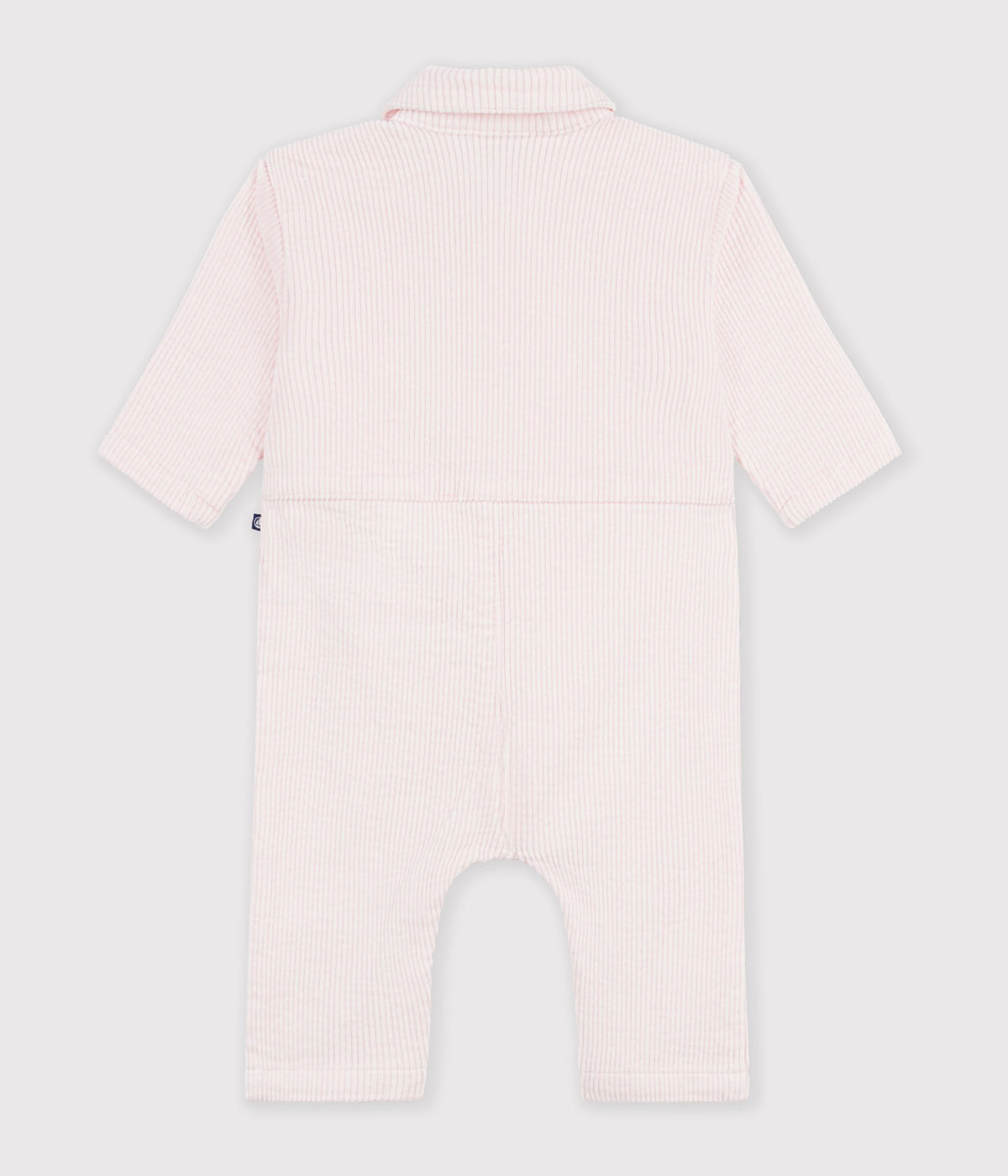 combinaison longue bebe en velours uni rose