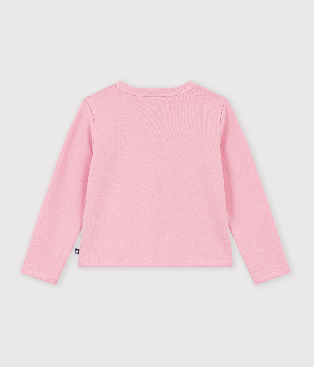 cardigan enfant en coton uni rose