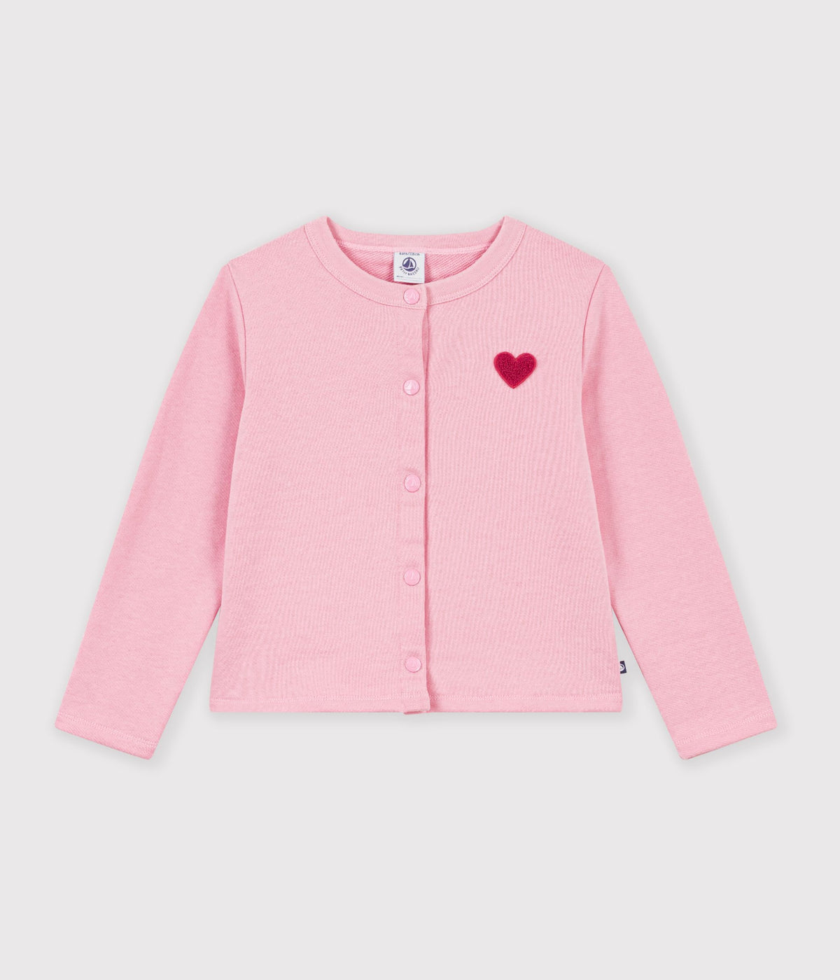 cardigan enfant en coton uni rose