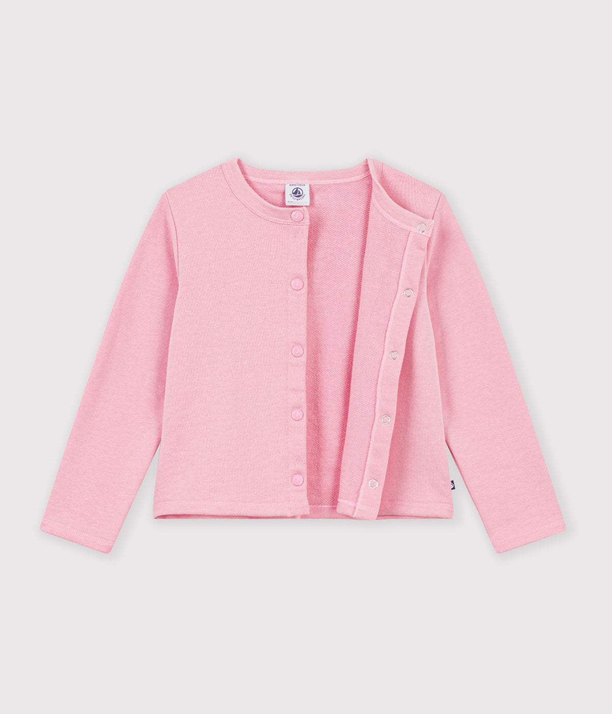 cardigan enfant en coton uni rose