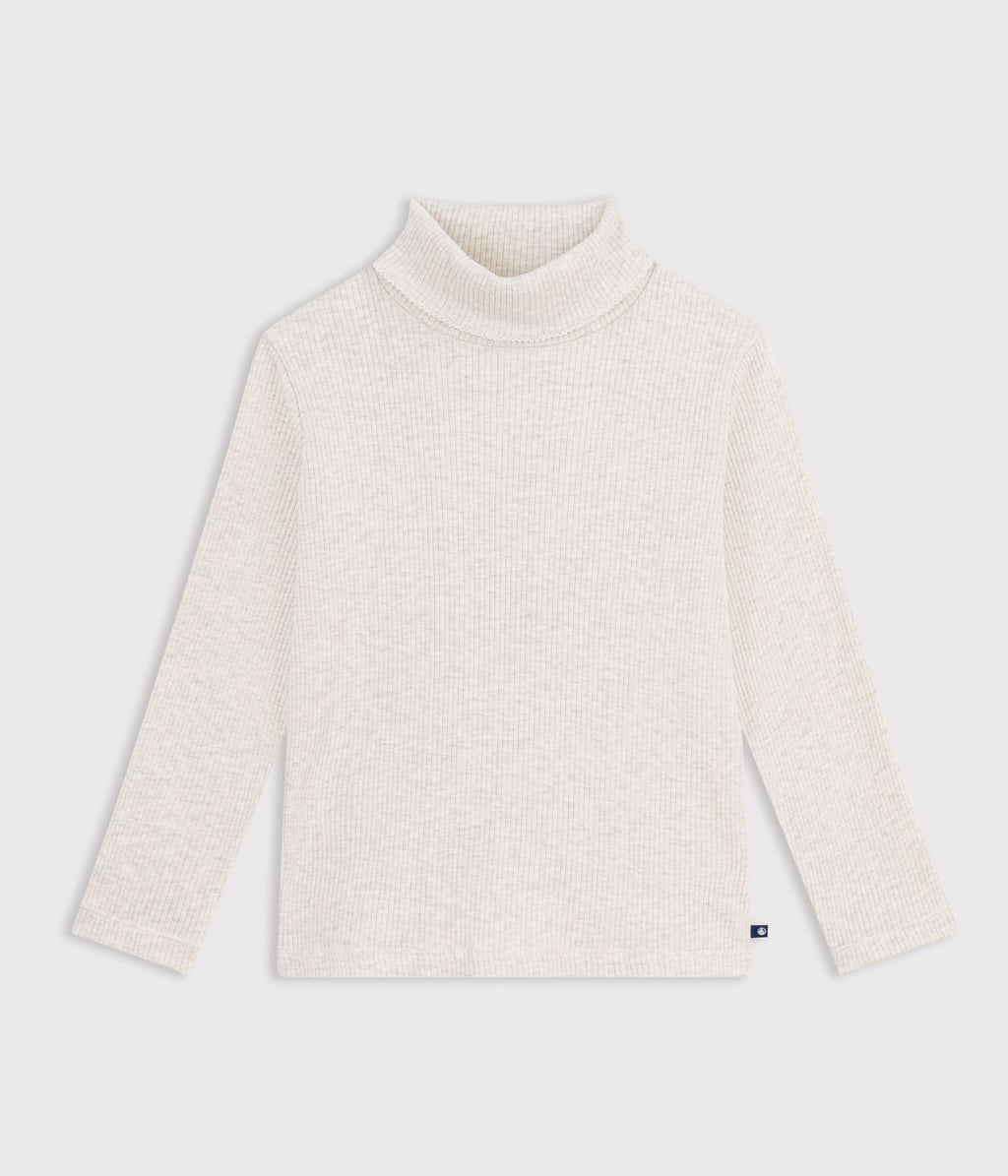 sous pull enfant en coton uni beige