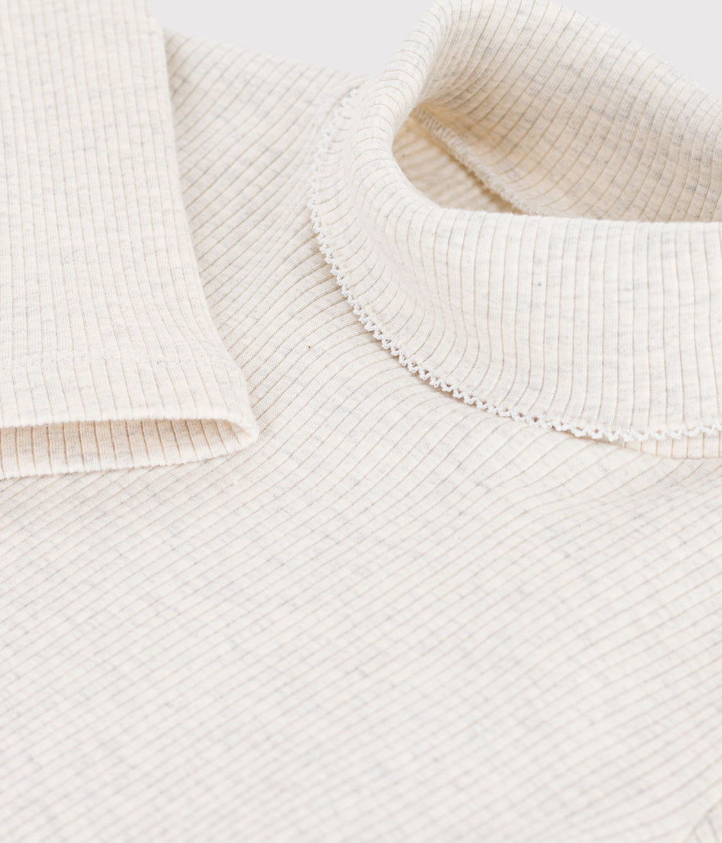 sous pull enfant en coton uni beige