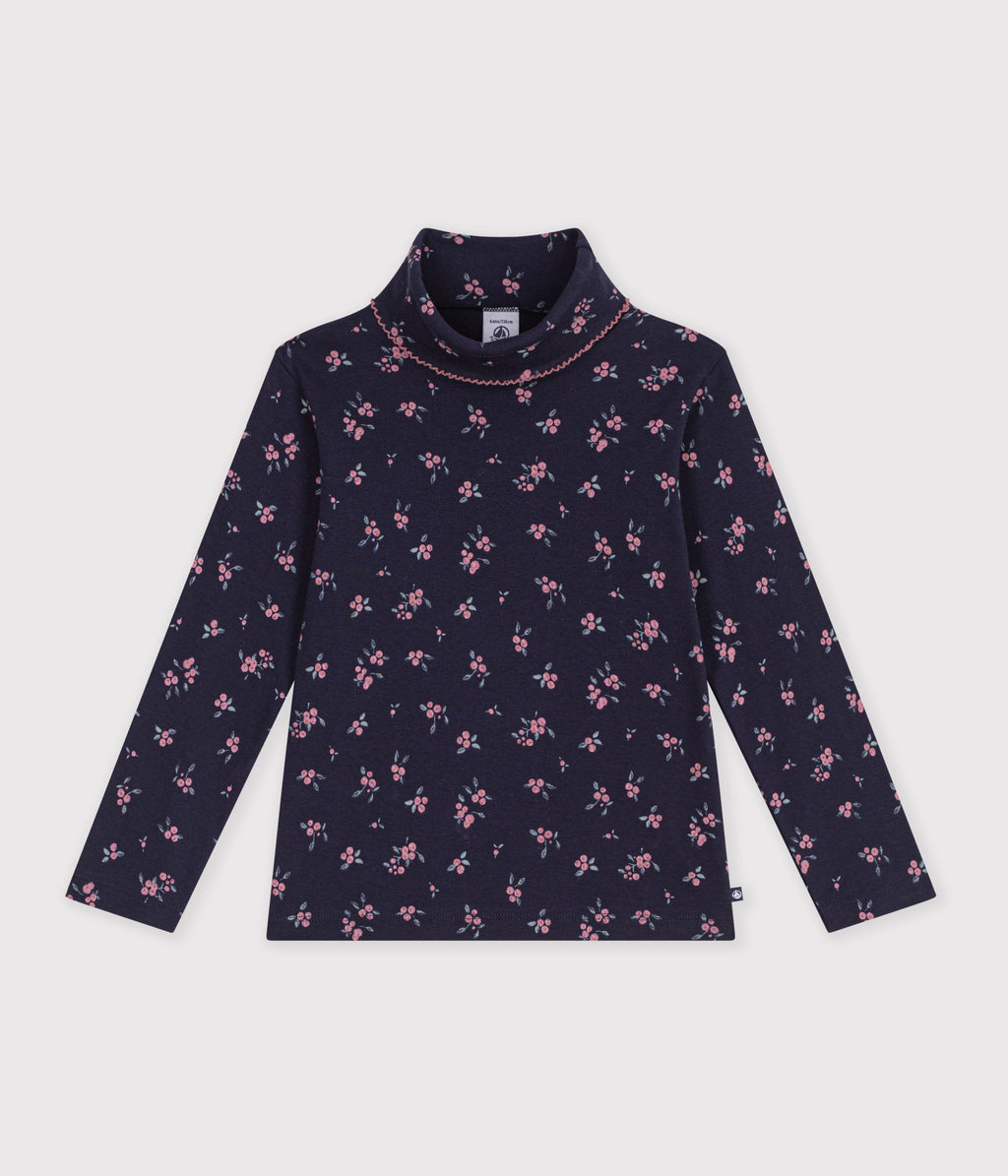 sous pull enfant en coton a fleurs