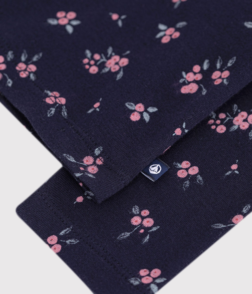 sous pull enfant en coton a fleurs
