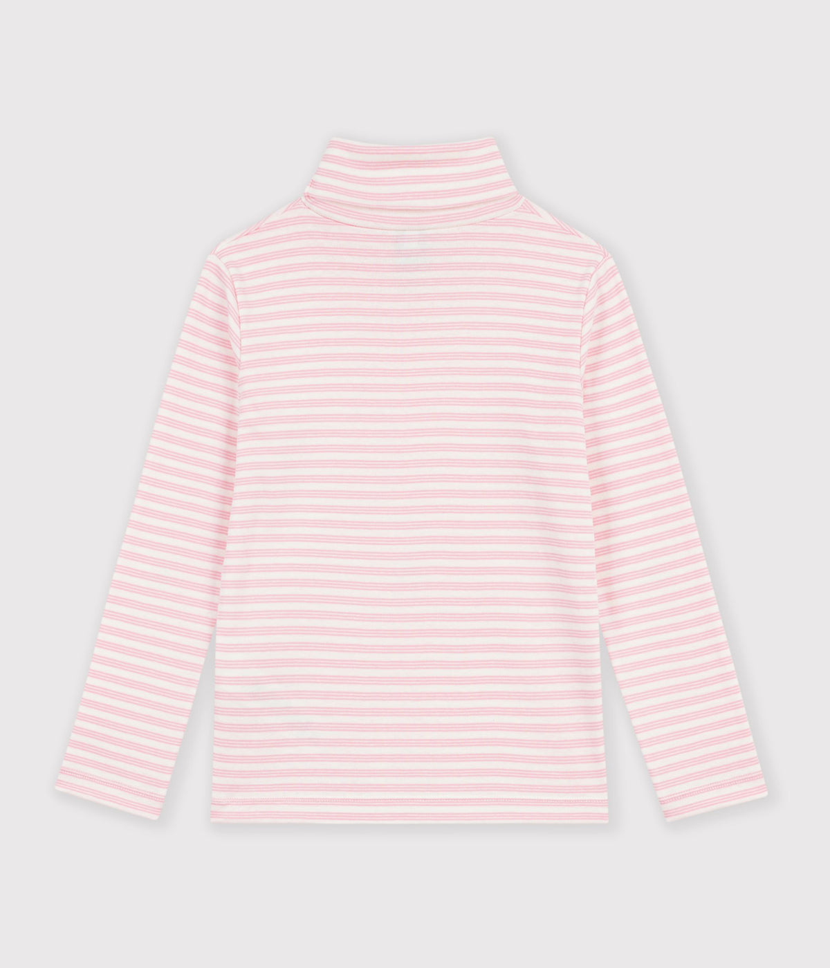 sous pull enfant en coton a rayures rose