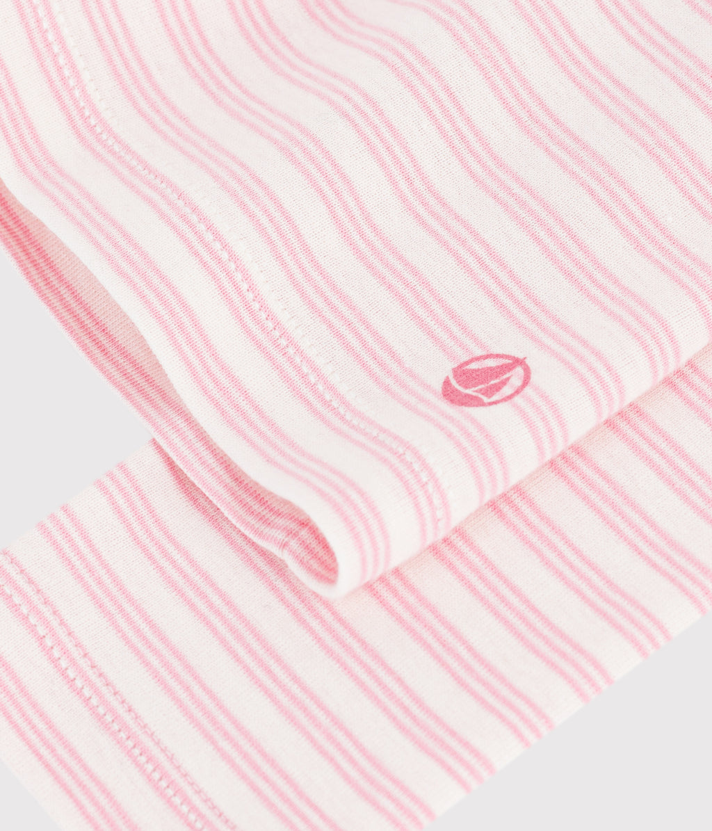 sous pull enfant en coton a rayures rose
