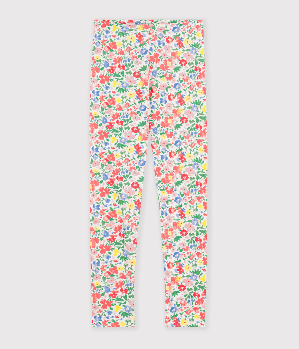 legging enfant en coton a fleurs