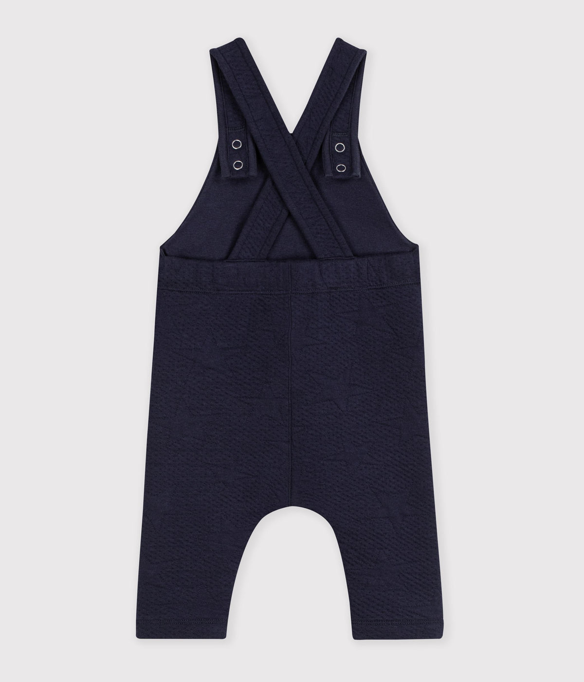 salopette bebe en coton epais a motifs etoiles bleu marine