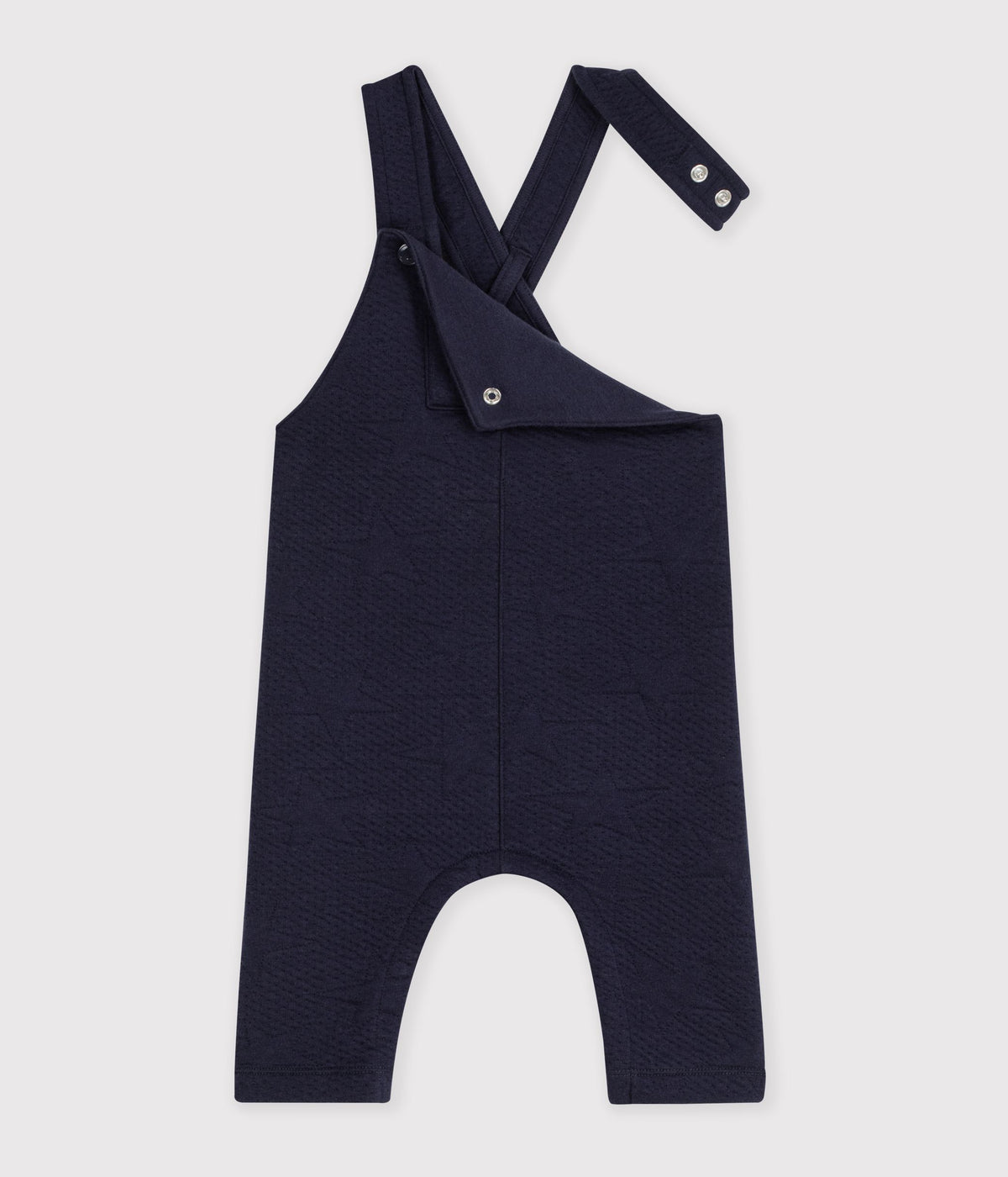 salopette bebe en coton epais a motifs etoiles bleu marine