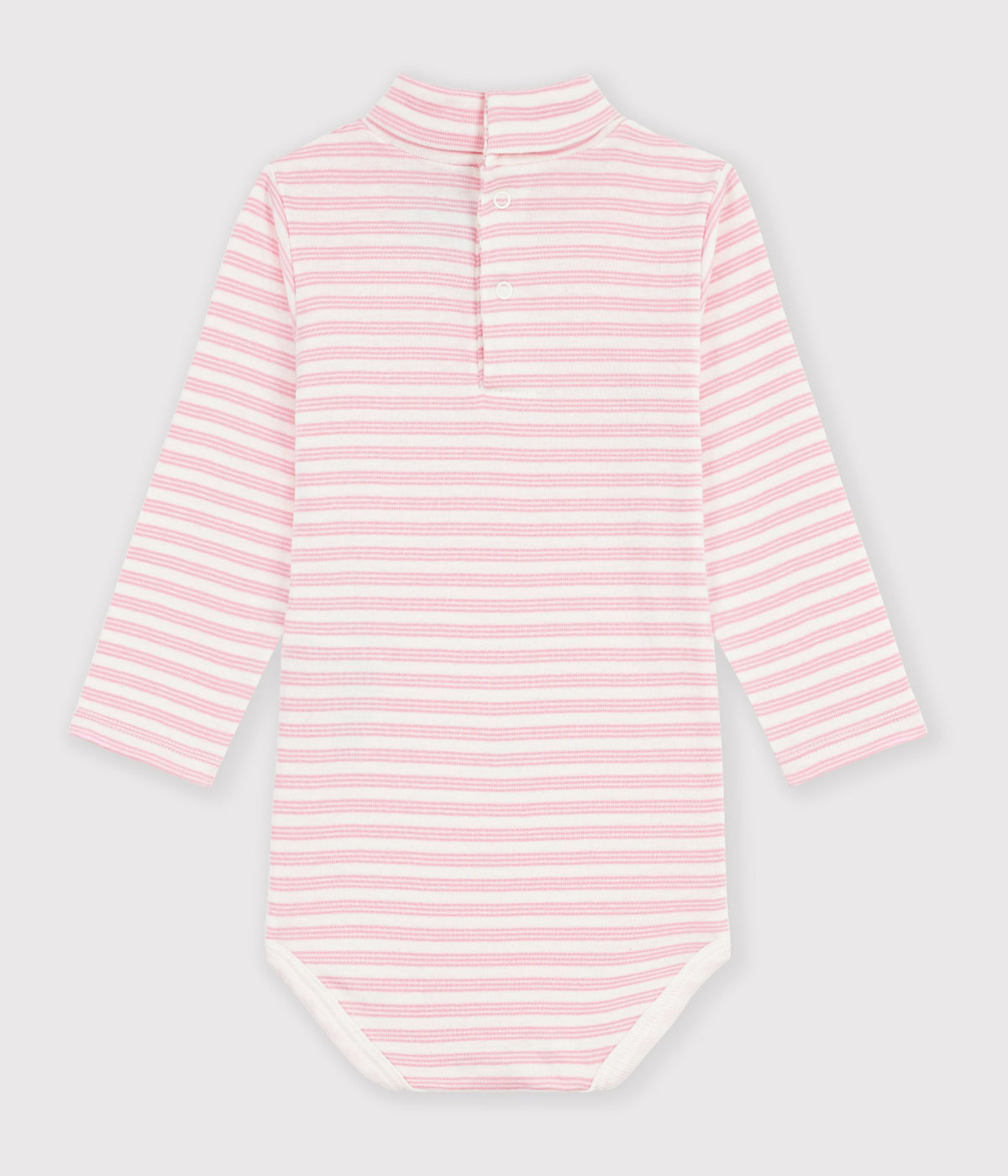 body bebe col roule en coton a rayures