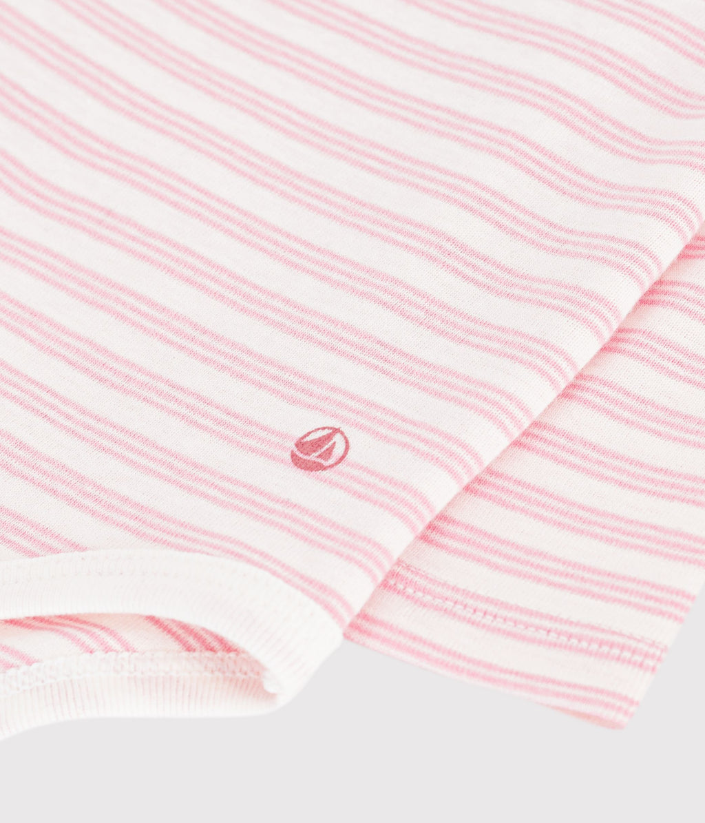 body bebe col roule en coton a rayures