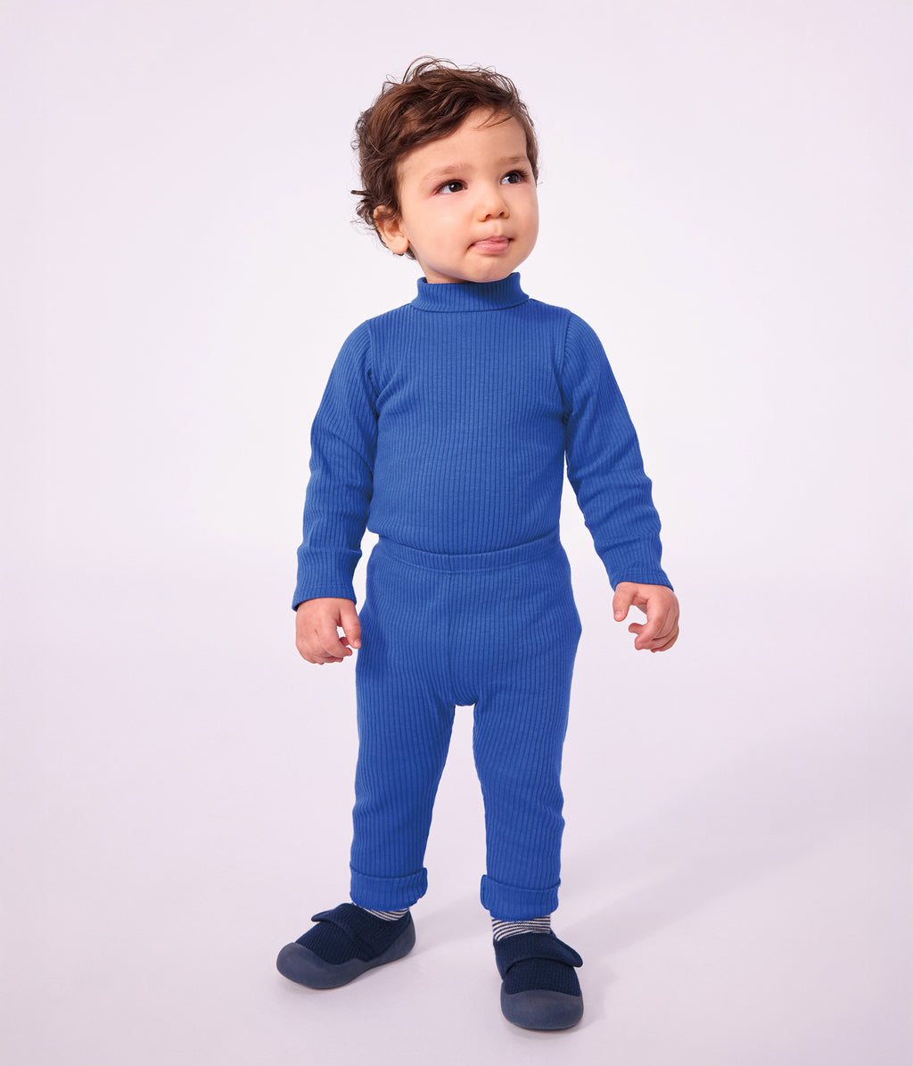 body bebe col roule en coton uni