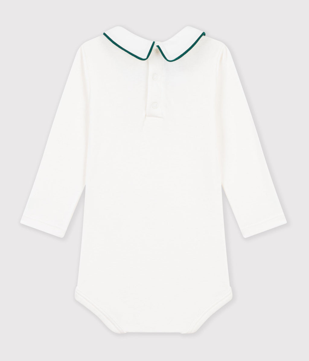 body bebe en coton uni a col brode