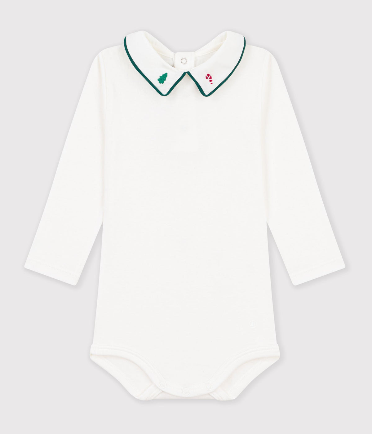 body bebe en coton uni a col brode