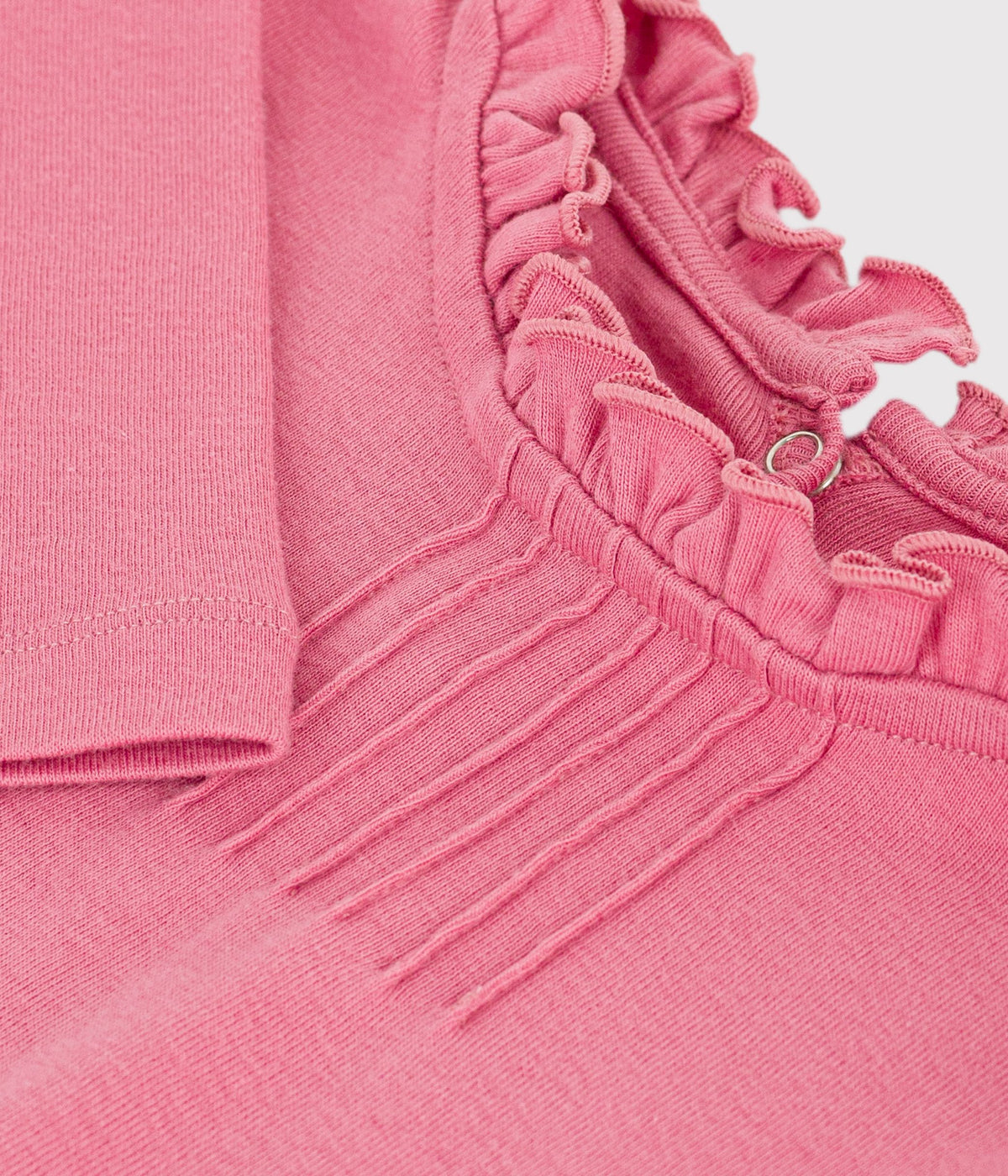 tee shirt a col enfant manches longues uni rose