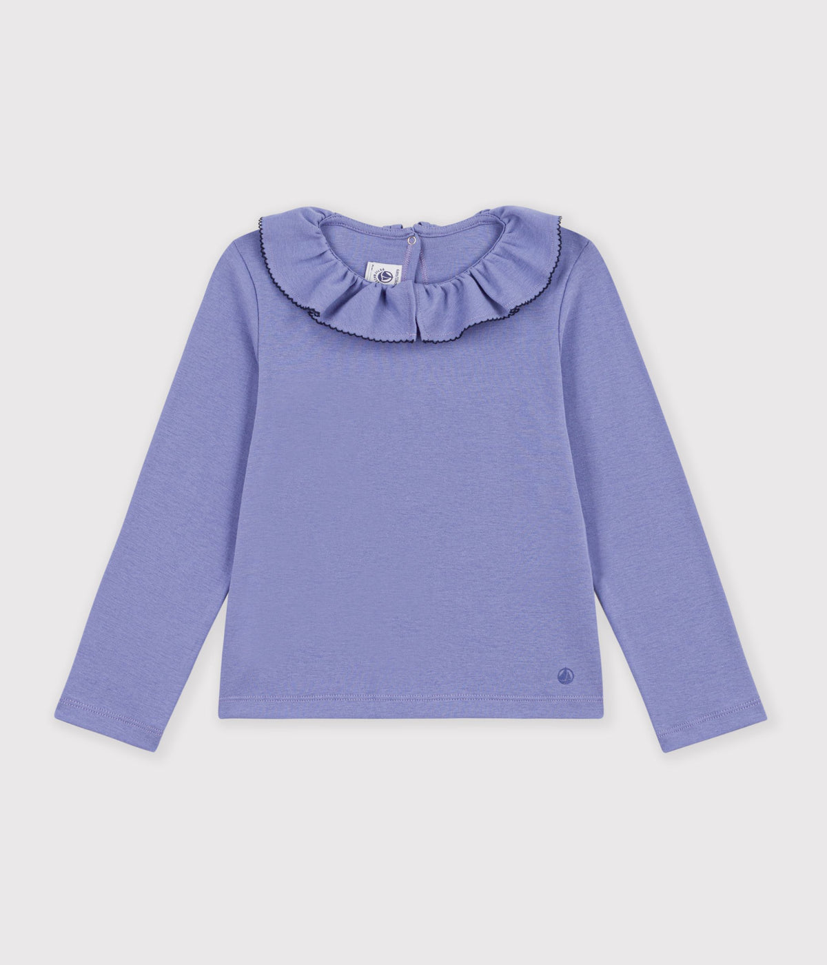 tee shirt a col enfant manches longues uni