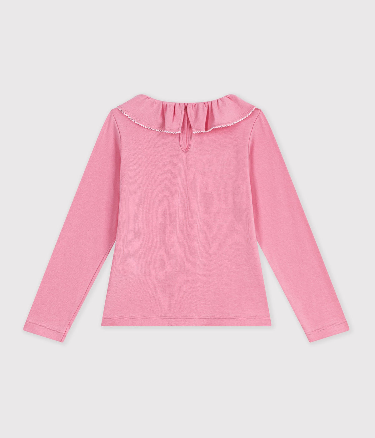 Tee-shirt à col enfant manches longues uni Petit Bateau, vue 2