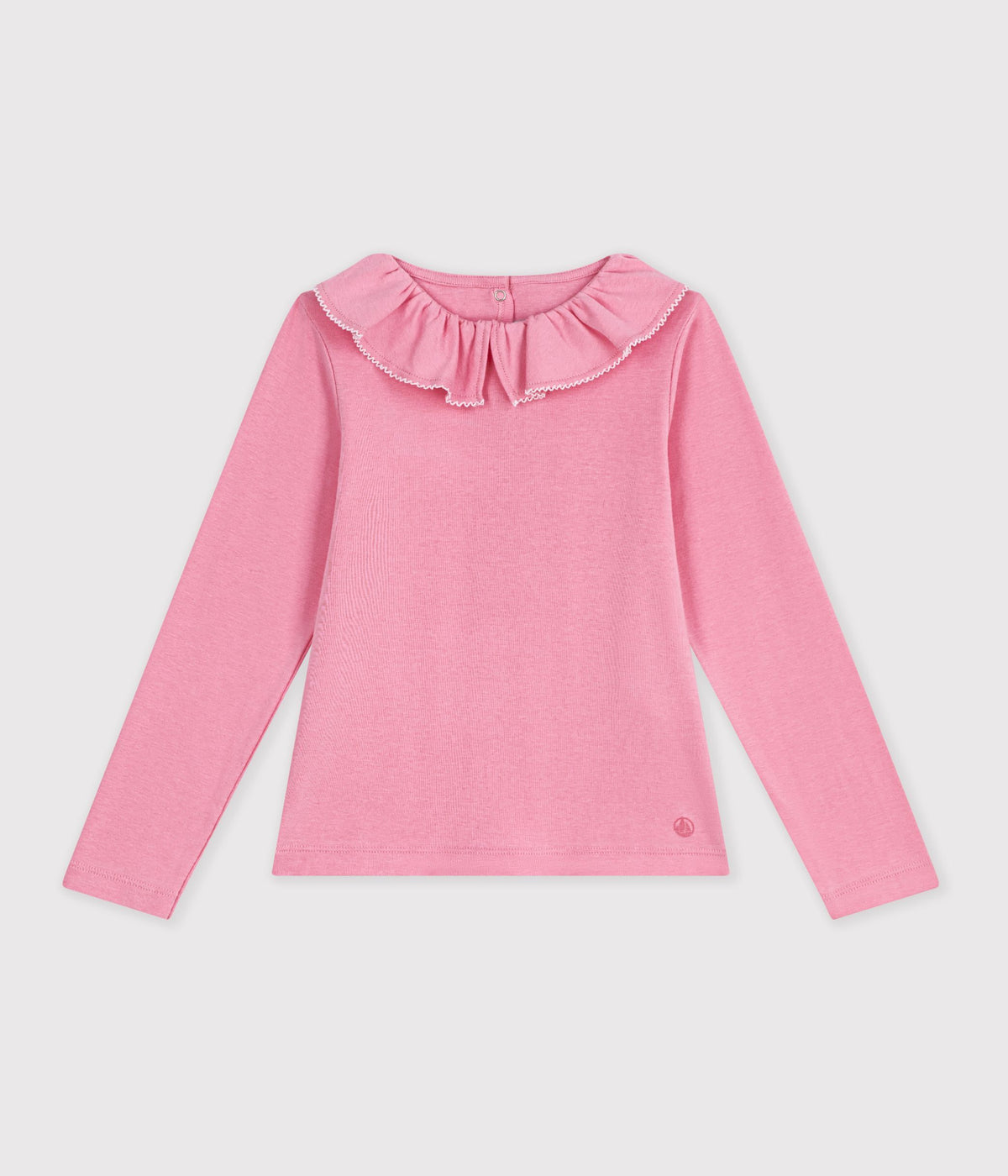 Tee-shirt à col enfant manches longues uni Petit Bateau