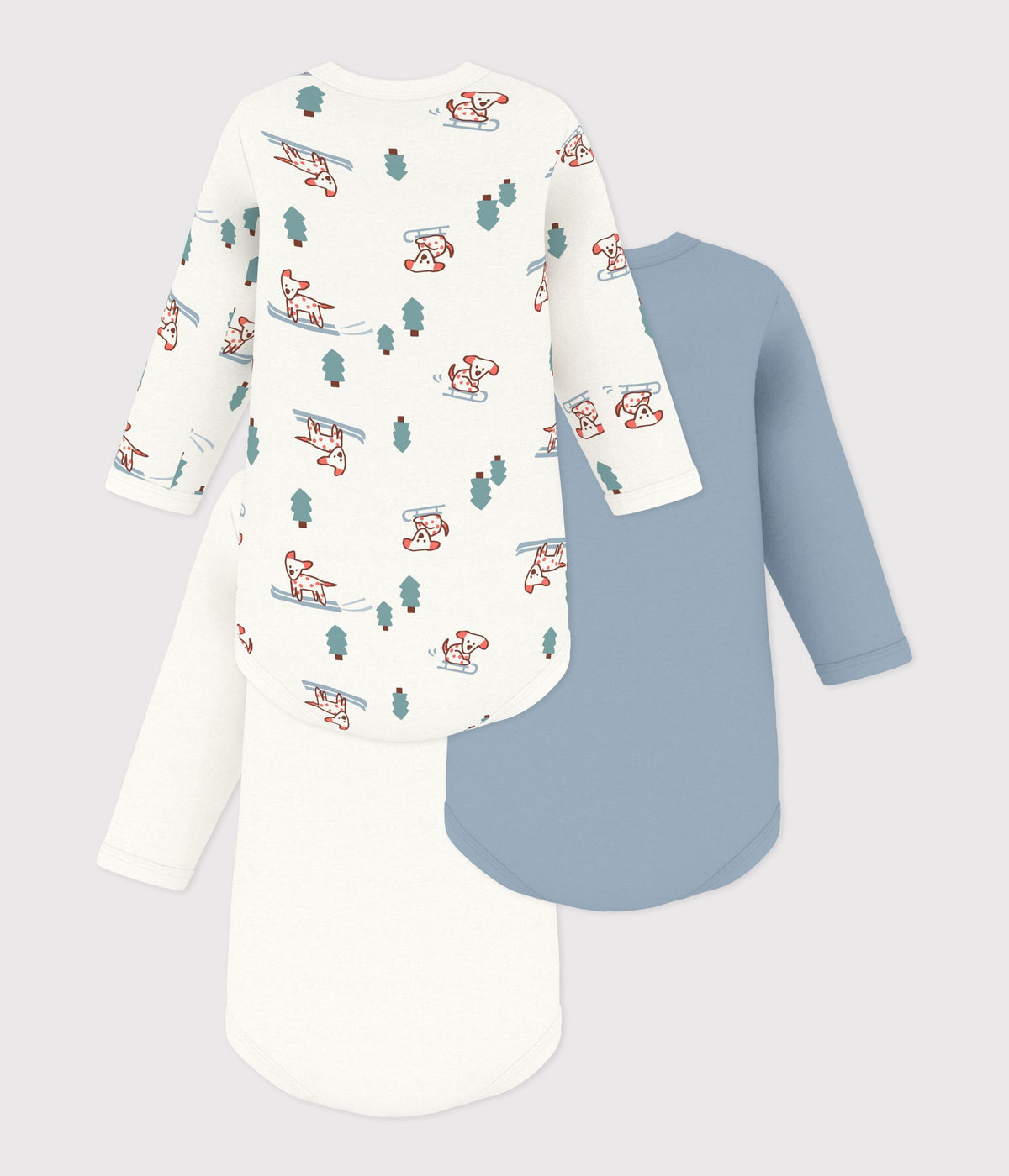 lot de bodies manches longues en coton imprime chiens bebe