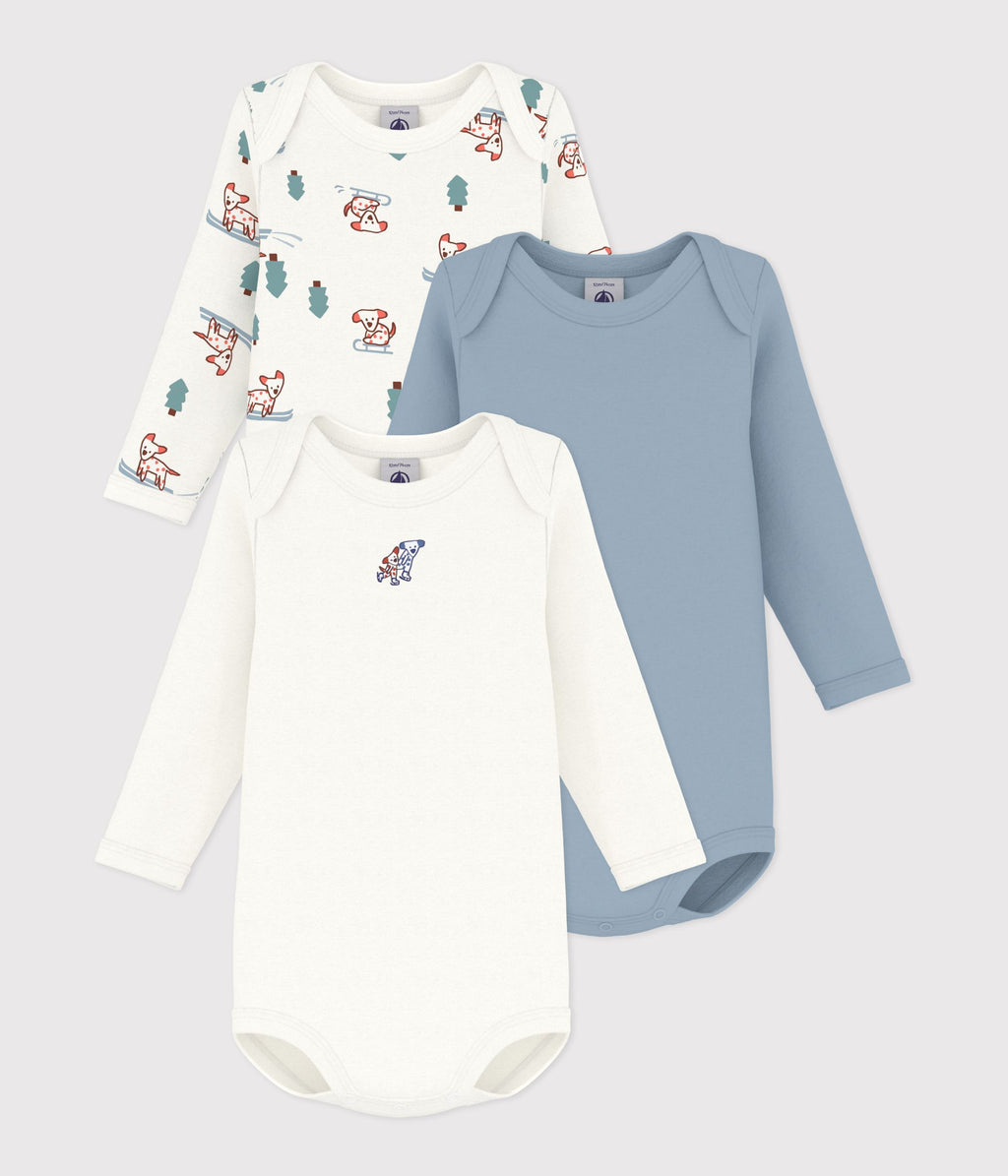 lot de bodies manches longues en coton imprime chiens bebe